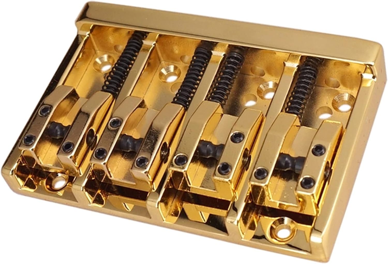 A Set of Gold 4 Strings Bass Bridge Guitar Strings Bridge Guitar Accessories Parts Electric Guitar Bridge
