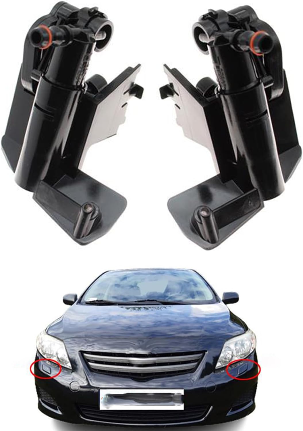Car Headlight Washer Nozzle 2Pcs Car Headlight Washer Nozzle Head Light Cleaning Jet Pump 85207-02040 85208-02040 Water Sprayer for Corolla for E15 2006-2010