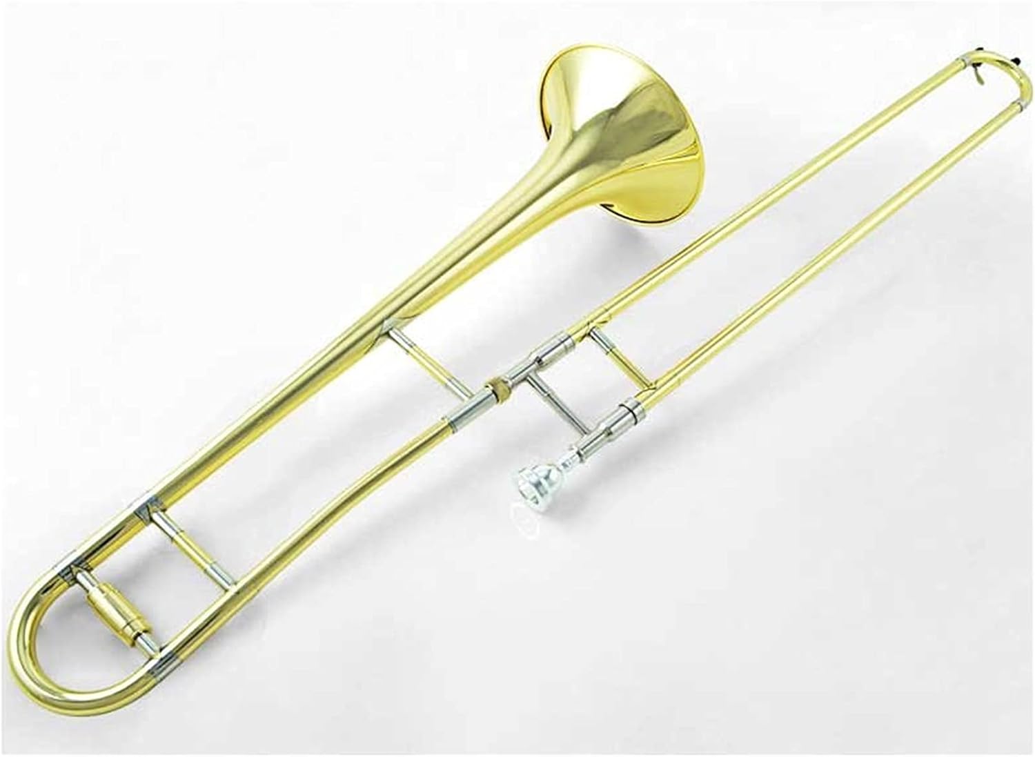 Student Trombone Alto Trombone B Flat Gold Paint Student Sliding Gold Paint B Flat Trombone with Shell and Mouthpiece Trombone Kit
