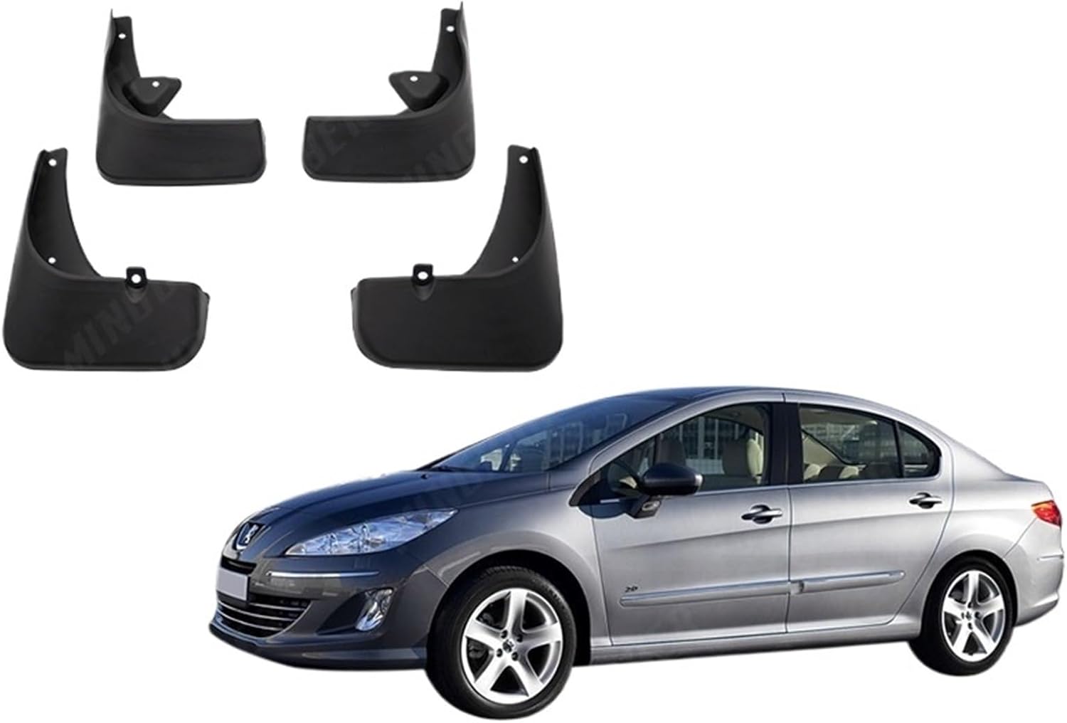 Compatible with Peugeot 408 Sedan Mudflaps Splash Guards Mud Flap 2010-2015 Mudguard Fender 2011 2012 2013 2014 Front Rear Car Mud Flaps