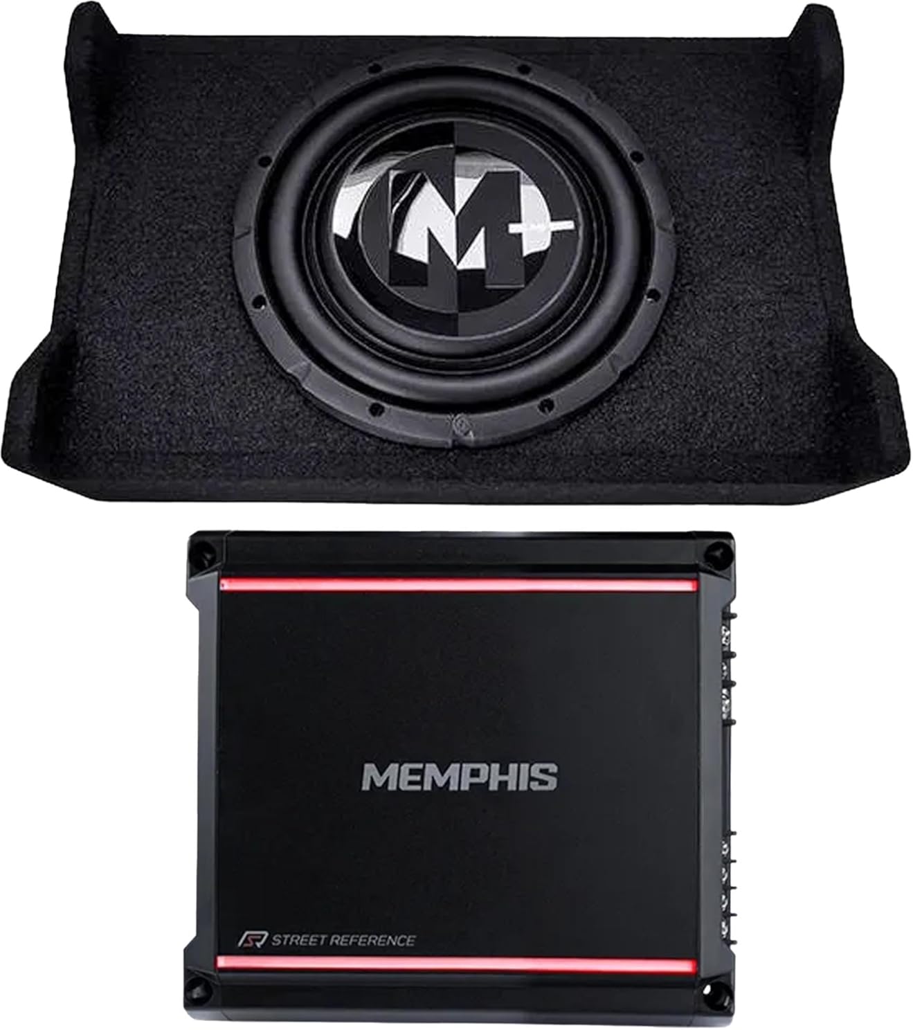 Memphis Audio PRXSE10S2 PR Shallow Single 10” Loaded Enclosure with Memphis 600W Mono Amplifier