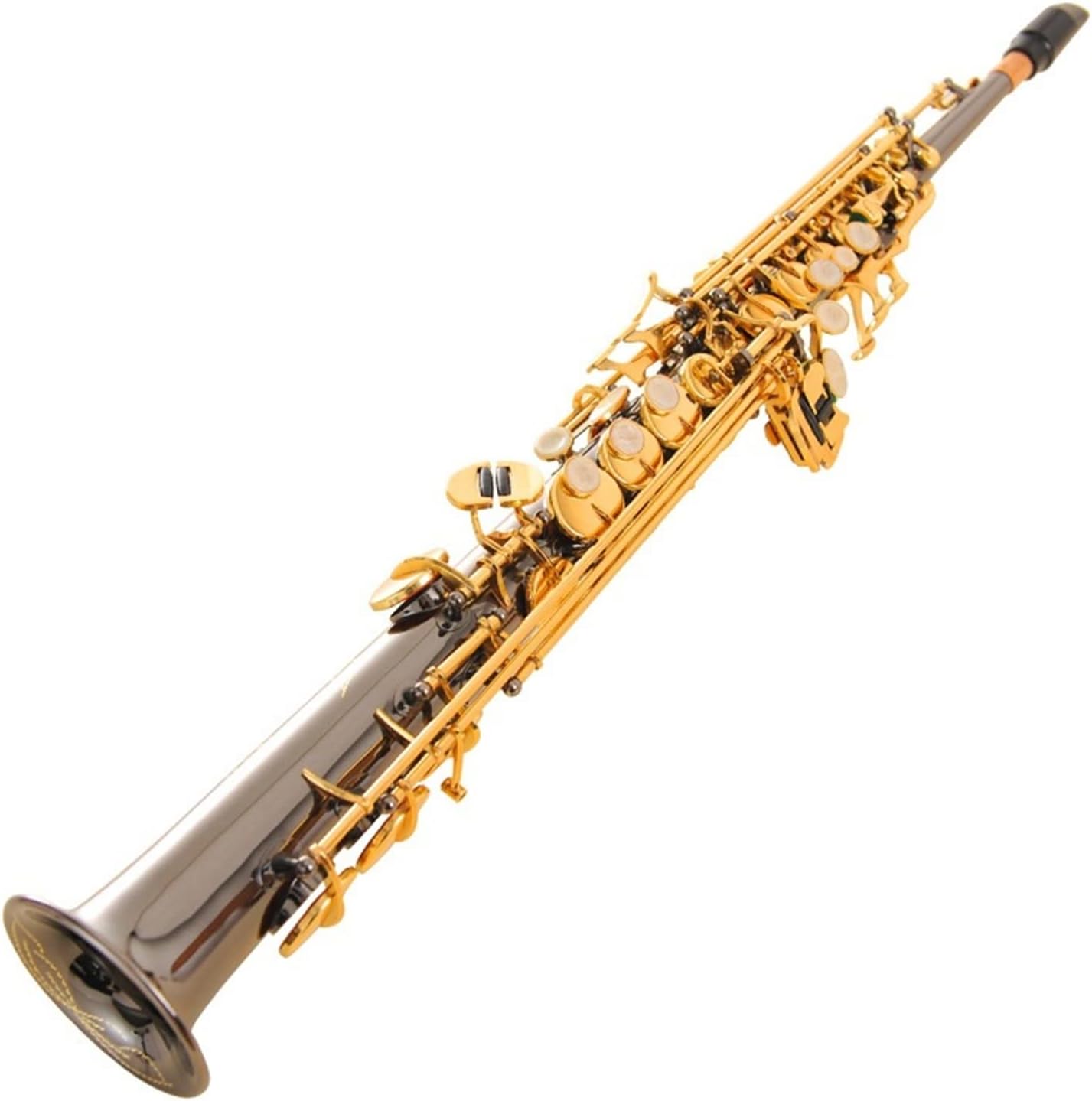 KESHUO Saxophone Black Nickel Gold Integrated Pipe B Flat Saxophone Wind Instrument for Beginners Brass Sax Beginners Kit