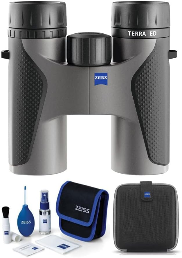 Zeiss 8x32 Terra ED Binoculars (Gray) with Zeiss Lens Cleaning Kit Bundle