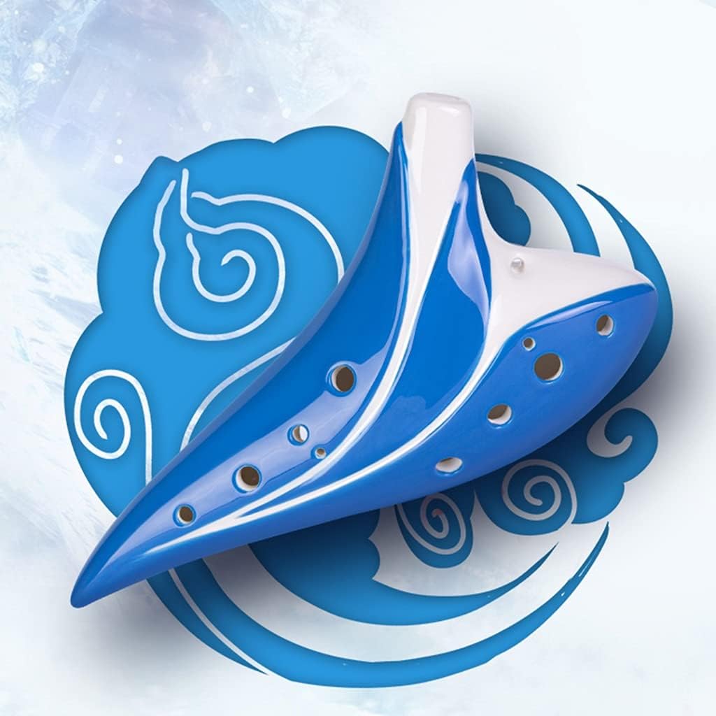 Creative Submarine Style National Ocarina Wind Instrument, 12-Hole Alto C (AC) Glazed Ceramic Ocarina, Best Choice for Beginners (Color : Blue, Size : AC)