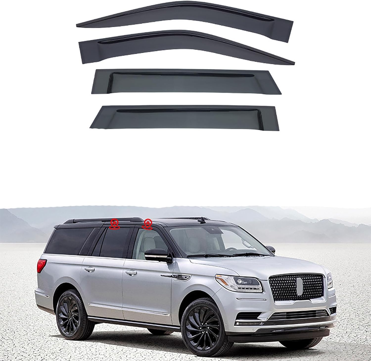 Visors Vent Rain Guards for Navigator MK4-U554 2018+, Wind Deflectors Scratch Resistance Car Accessories