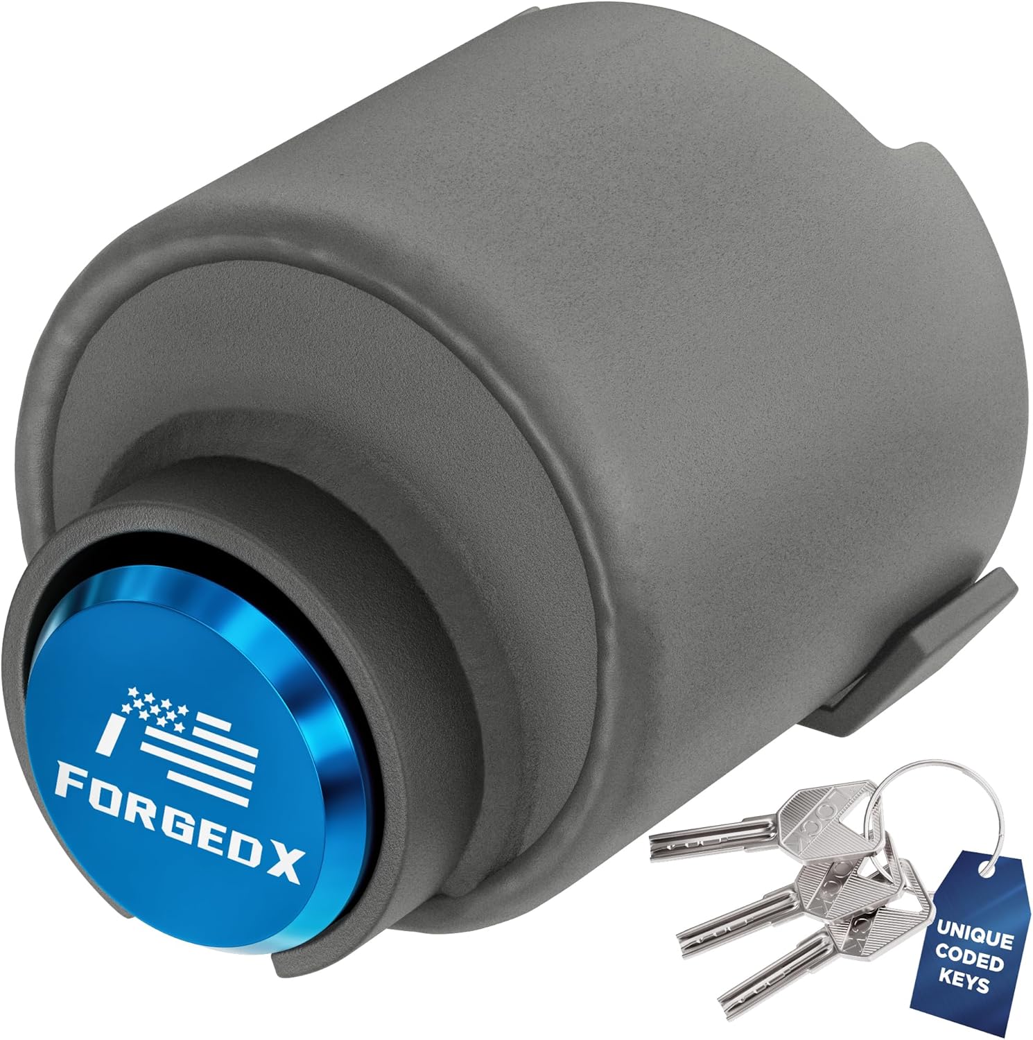 Trailer Lock Heavy Duty Anti Theft Lock Fits 2 5/16-Inch Couplers, Secures Safety Chains, for Trailers, RVs, and Boats (Blue)