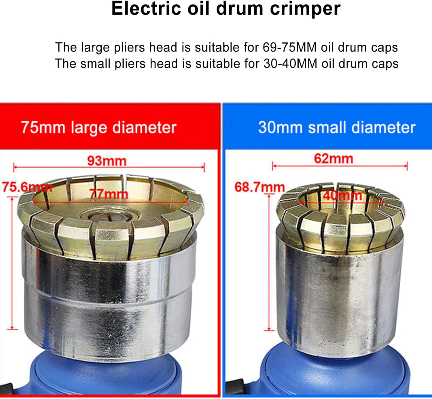 200L Pneumatic Oil Drum Pressure Cap Sealing Barrel Crimping Tool,Oil Drum Sealing Machine,Drum Capping Sealing Machine (30mm+75mm)