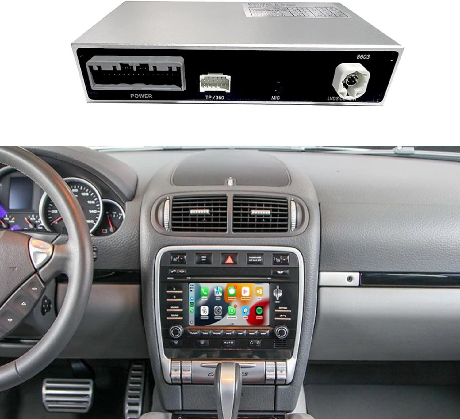 CarPlay & Android Auto Upgrade Module Compatible with Porsche fit PCM 3.0 Cayenne 957, Cayman Boxster (987.2) Plug and Play Kit Support Mirror Link, Siri, Navi