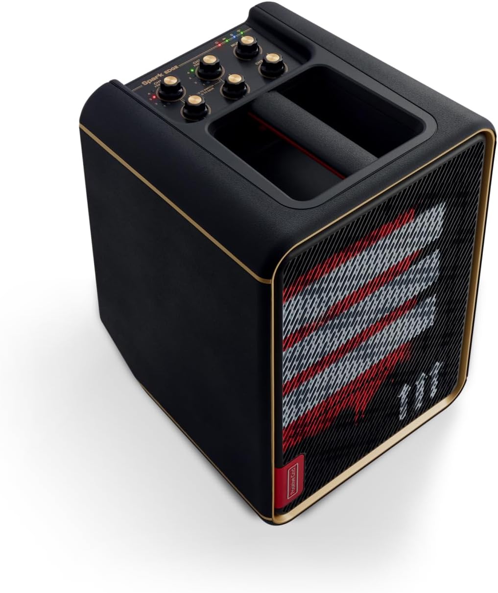 Positive Grid Spark Edge + 'On The Edge' Grille Bundle – 65W Portable 4-Channel Smart Guitar Amp & PA System with Built-in Looper, AI Features & Smart App for Guitar, Bass, Vocals & More