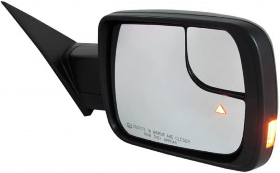 For Dodge Ram 1500 2019 2020 2021 Door Mirror Passenger Side | Power | w/Blind Spot Detection | Power Fold | Heated Glass | w/Turn Signal | Replacement For CH1321477 | 191275806197, 5ZK44GTWAA