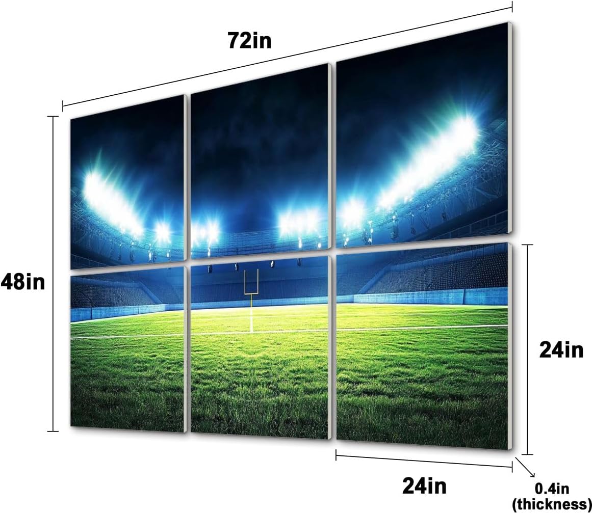 6 Pack Art Acoustic Panels overview american football stadium soccer balls pictures Sound Absorbing Panel 48