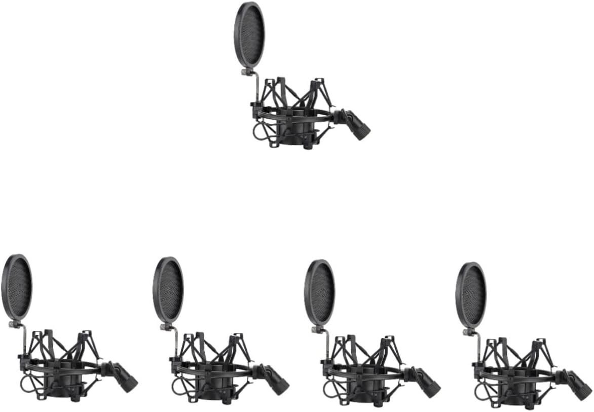 1 Set Anti-Vibration Protecting Anti- Bracket Blowout Clip Stand Cover Mount Accessories Mic Shockmount Holder Shockproof Vibration Microphone Shield Filter for Universal Rack Stands (Color : B