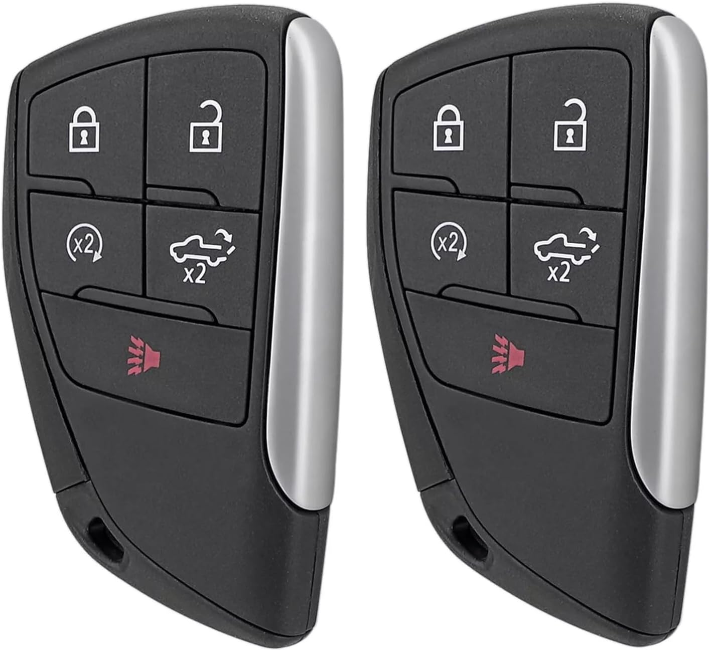Set of Two 5 Button Remote Keyless Entry Smart Key for Chevy Silverado 2021, 2022, 2023, 2024 FCC ID: YG0G21TB2 IC: 4008C-G21TB2 PN: 13548437, 13514331