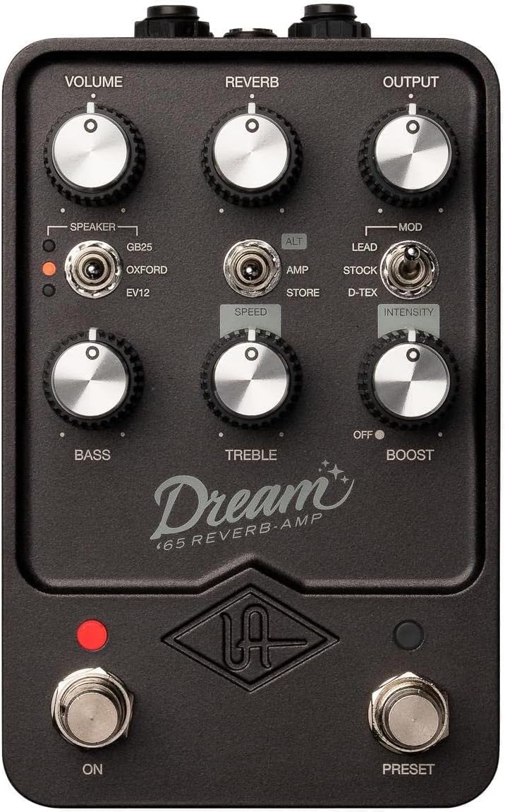 Universal Audio UAFX Dream '65 Reverb Amplifier Pedal - Bundle with Instrument Cable and 2 Patch Cables