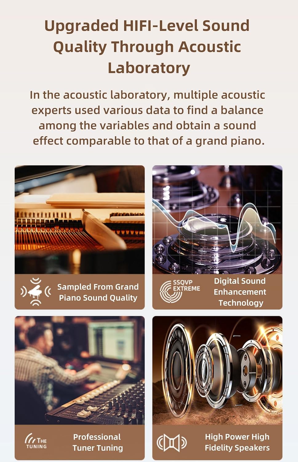 LANDTOM 88-Key High Level Heavy Hammer Electric Piano Drawer Type Home Desk Electronic Piano for Beginners/Intermediates/Seniors/Specialist (Black key without bench)