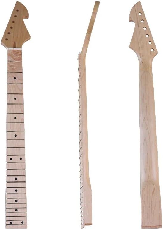 Electic Bass Guitar Neck 4 String Yellow JB Electric Guitar Neck JB Neck Maple Wood Matte 20F Jumbo Guitar Neck Back Guitar Parts (Model 4 22F)