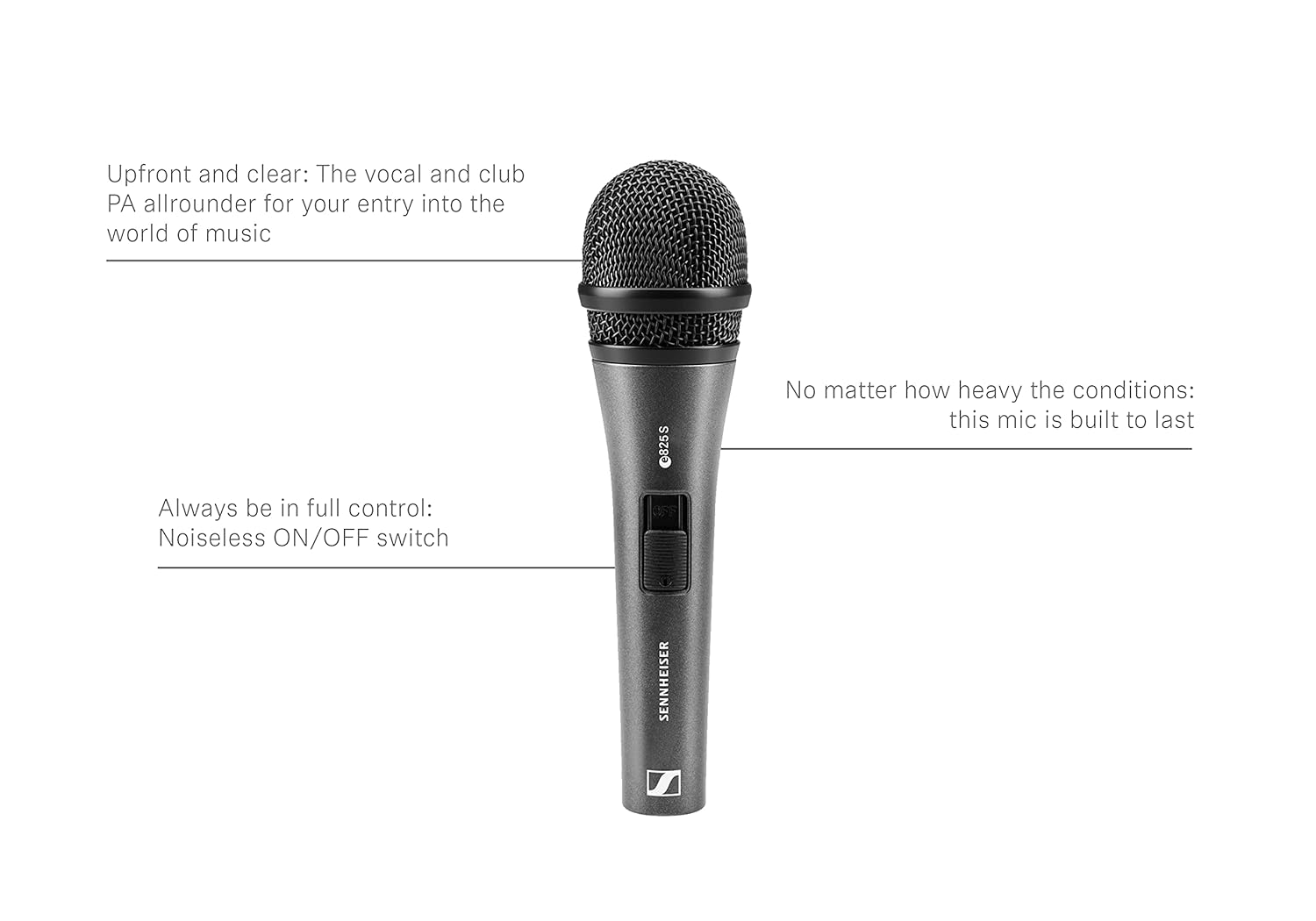 SENNHEISER E825-S Handheld Cardiod Dynamic Microphone with On/Off Switch