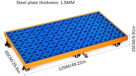Oil Drum Tray,Lightweight Spill Platform with Drain, Metal Firm Containment Pallet with Wheel, Industrial Warehouses Factory Garage Leakproof Tray, Washing Machine Oil Drums Storage Stack(1