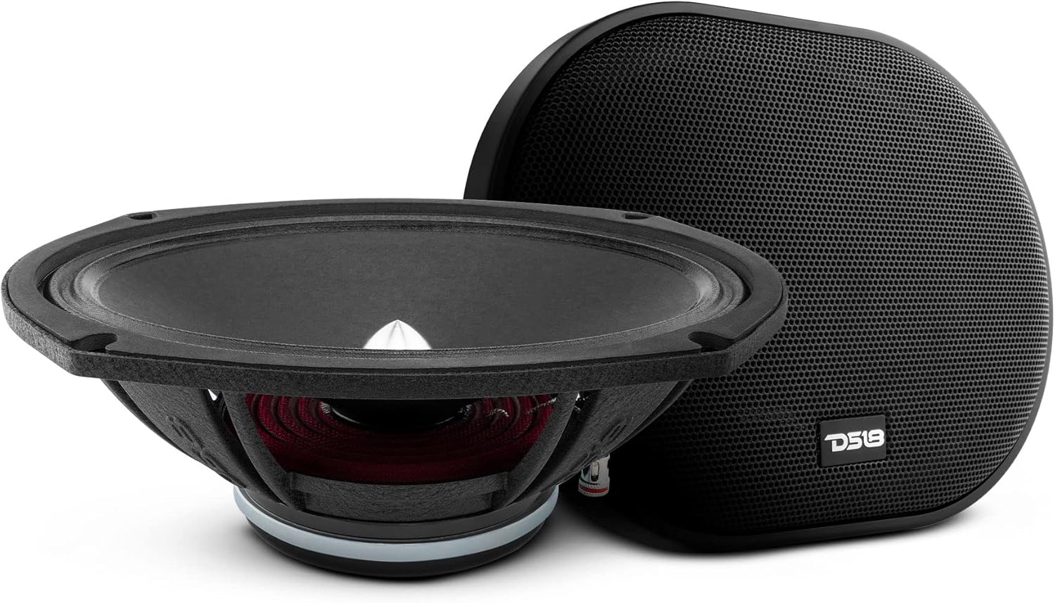 DS18 PRO-FR69NEO 6x9 Full-Range Loudspeaker - Silver Aluminum Bullet 500W Max 250W RMS 4-Ohms Grill Included Neodymium Magnet - Best Fullrange Car Audio Door Speaker - 2 Speakers (Renewed)