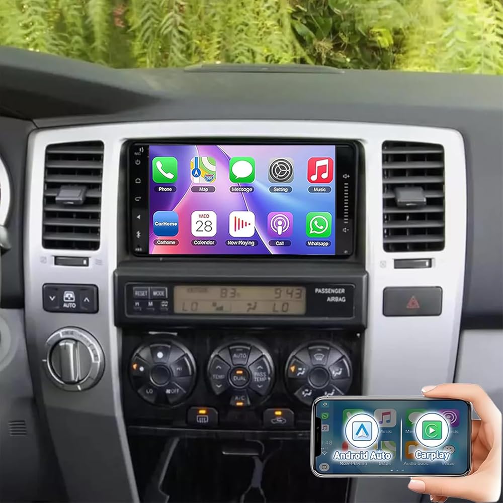 Car Radio for Toyota 4Runner 2003-2009, Camry 2002-2006, Highlander 2001-2007, RAV4 2001-2005, 7'' Touch Screen Car Radio with Wireless Carplay Android Auto, GPS, Bluetooth,Backup Camera-2+32G