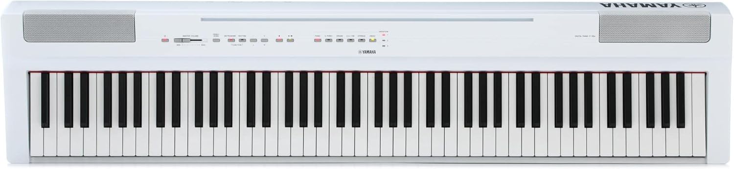 Yamaha P125A, 88-Key Weighted Action Digital Piano with Power Supply and Sustain Pedal (P125AWH)