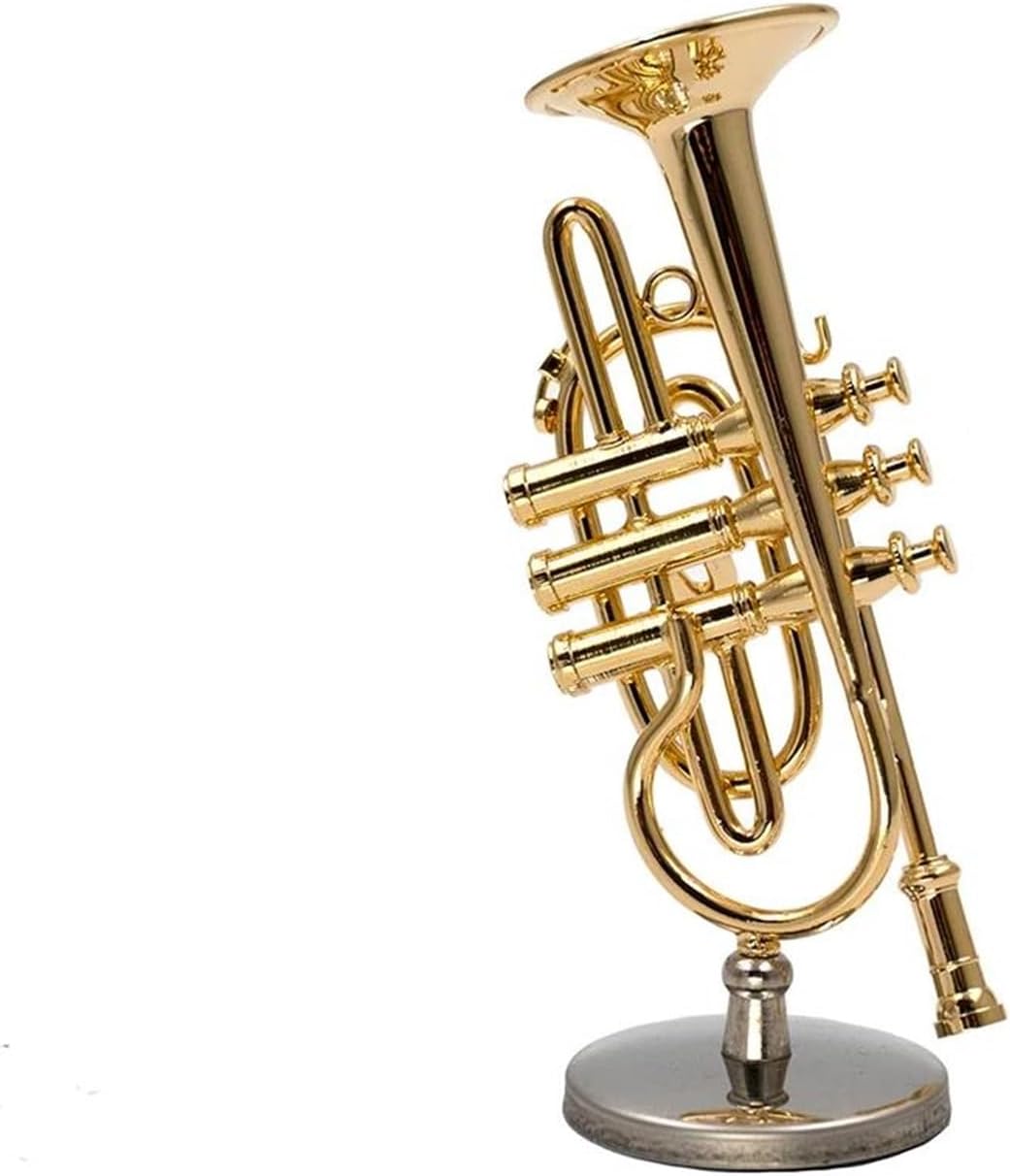 Miniature Copper Cornet Model DIY Handmade mini Small Musical Instrument Exquisite Miniature 8.5cm
