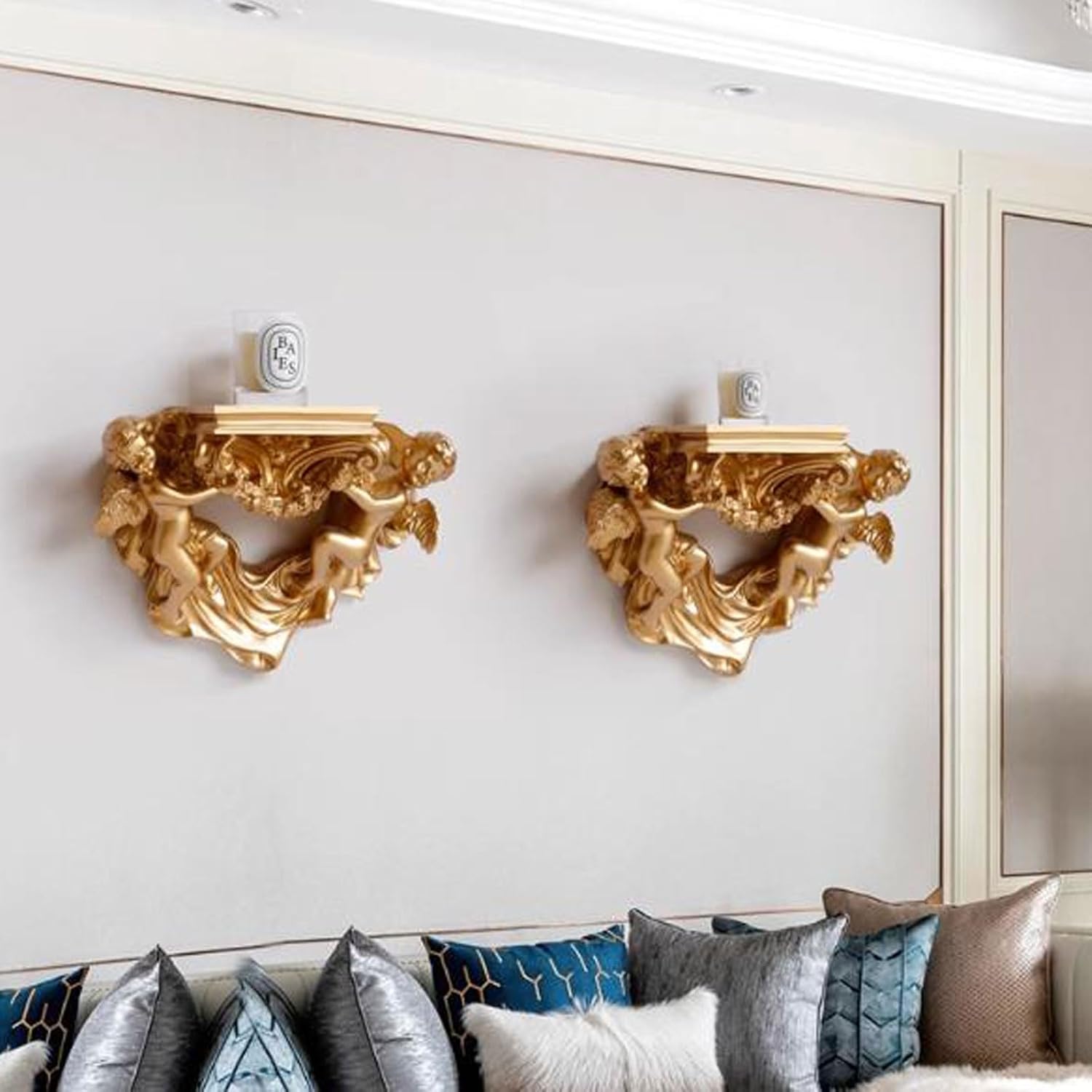 Floating Wall Shelves Modern Small Floating Shelf for Wall, Mini Wall Shelves Decor Plant Collectibles Display Mounted Kitchen Bathroom Bedroom Corner Decorative Storage Stand Rack Shelving Wall Mount