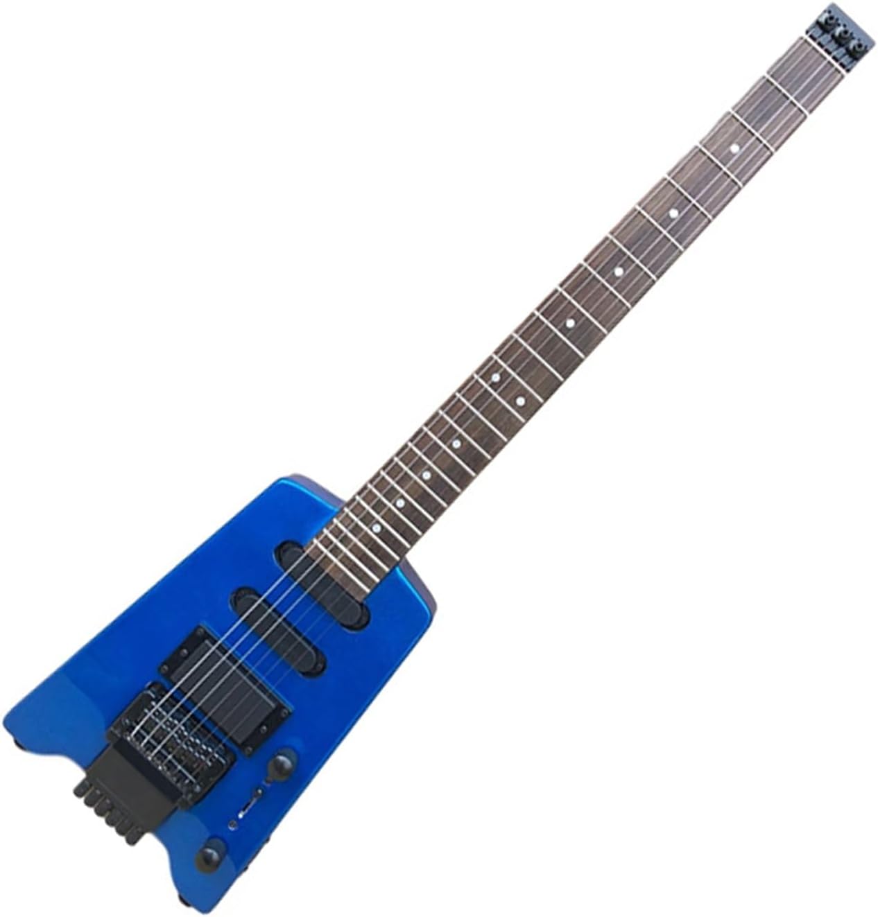 Matte Headless 6 String Electric Guitar Basswood Body Portable Metal Music Travel Musical Instrument Professional Headless Guitar (Color : 03)