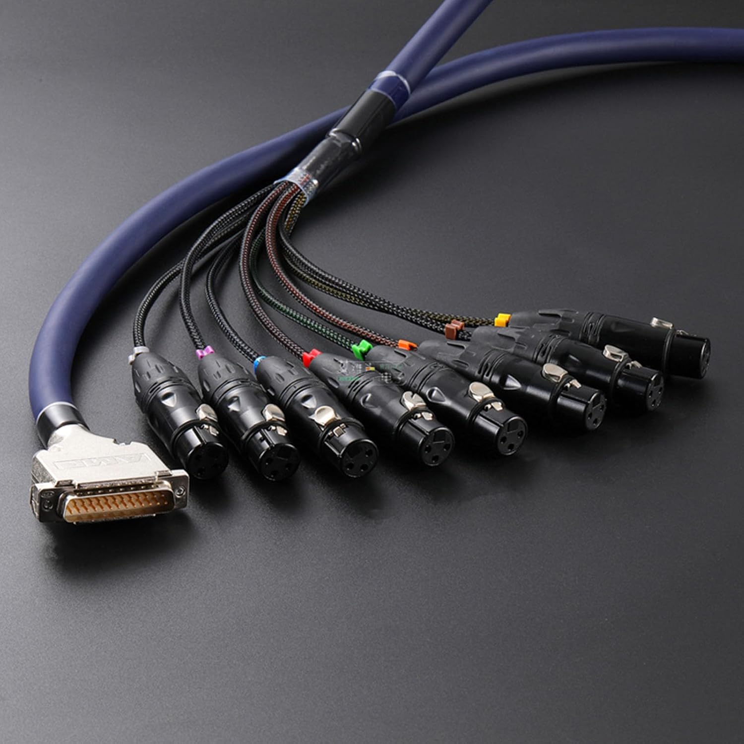 DB25 25 Pin Male to 8 XLR 3Pin Female Highly Shield Analog Audio Snake PVC Cable 1.5Meter