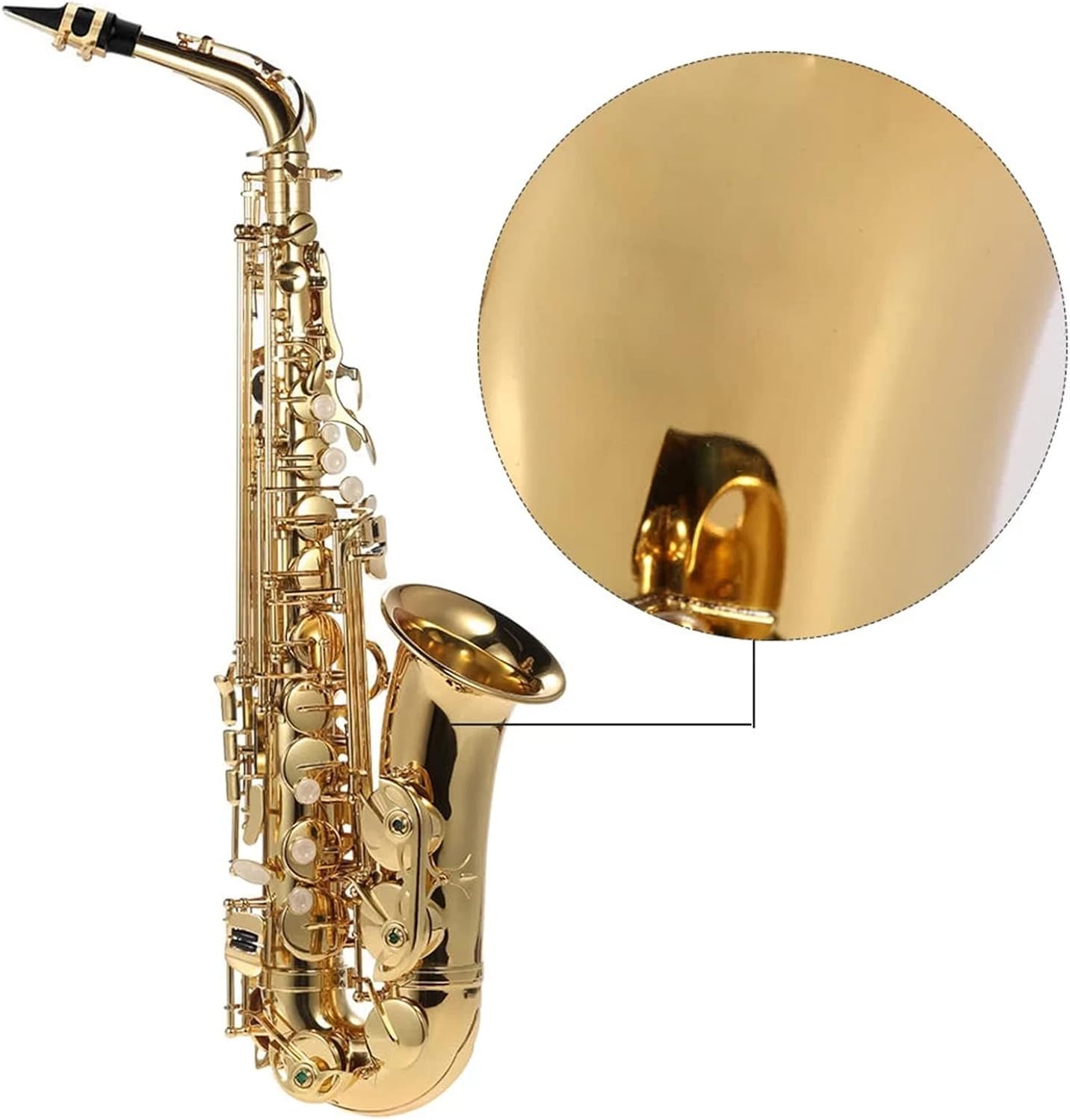 EB Alto Saxophone Brass Lacquered Gold E Flat Alto Sax Woodwind Instrument (Color : 2)