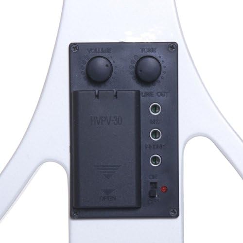 Cecilio 4/4 Size Electric Silent Violin, Hand-Carved Solid Wood, Electric Violin with Ebony Fittings, Ideal for Practice, Stage & Studio Use, Pearl White