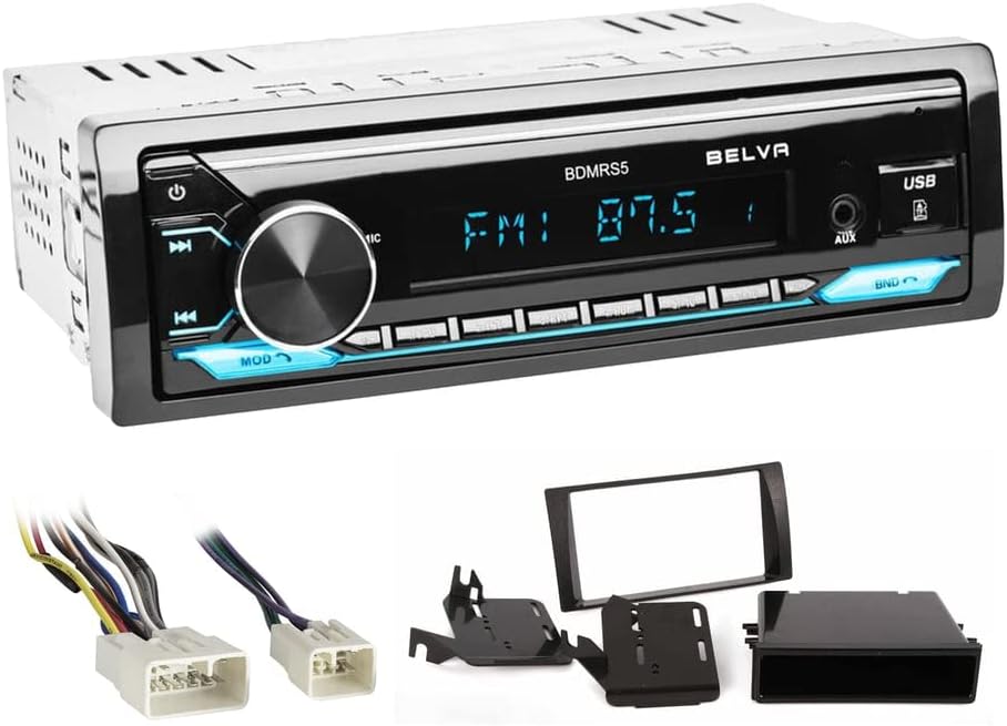 Single DIN Bluetooth Front SD/USB/AUX Car Stereo Upgrade for 2002-2006 Toyota Camry (Amplified, Without Navigation)