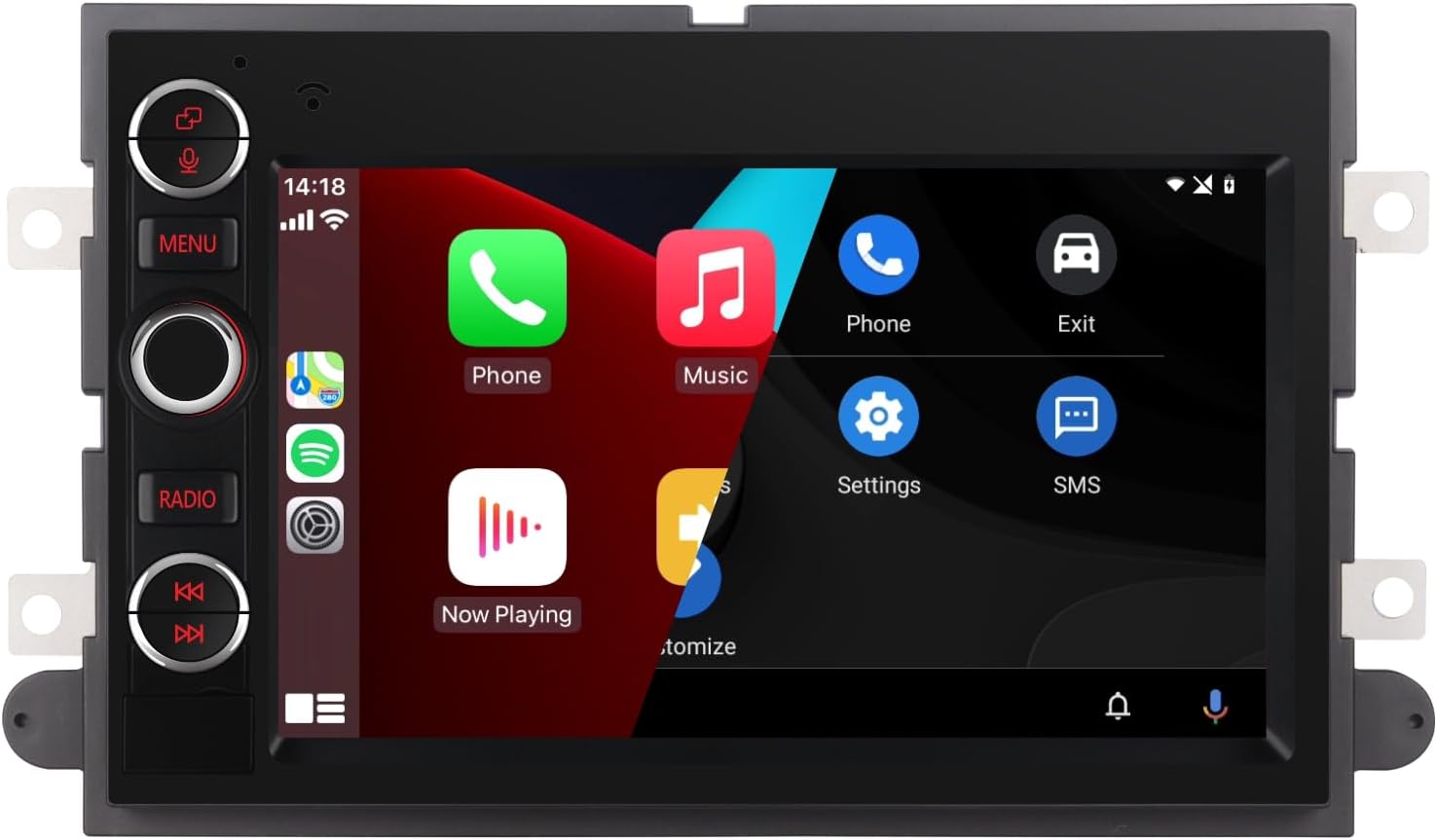 Car Stereo for Ford F150 F250 F350 2004-2014, 7 Inch Touch Screen Car Radio Wireless Carplay/Android Auto with Bluetooth/RDS/AM/FM Radio for Fusion Edge Explorer Taurus Freestar