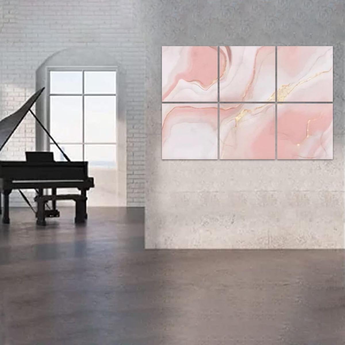 6 Pack Art Acoustic Panels Pink Marble Rose Soundproof Wall Panels Padding Decorative Sound Absorbing Panels 72