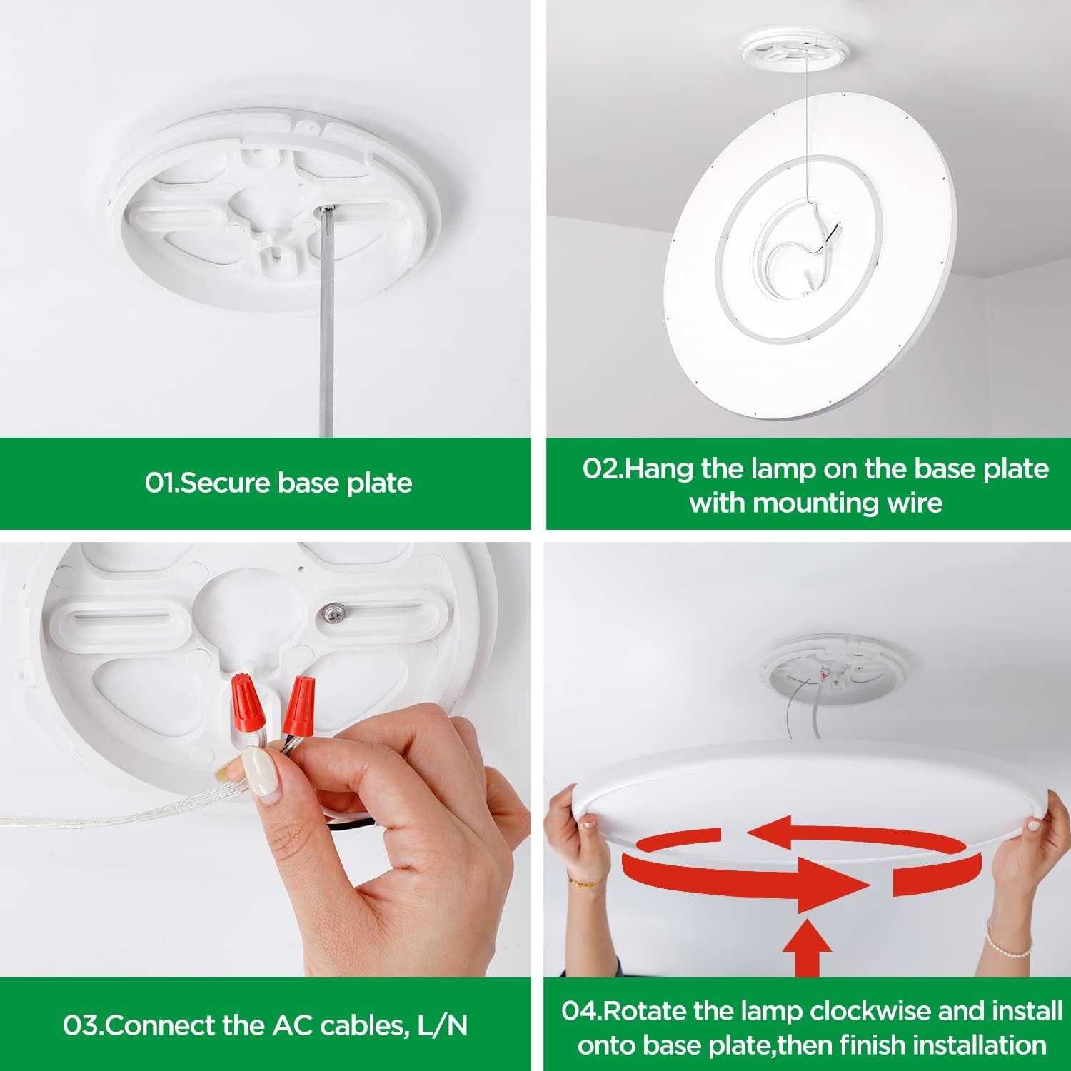 TALOYA 18 Inch Flush Mount Led Ceiling Light Fixture 5 Color Temperature Settings Round Surface Mounted Fixture Dimmable Ultra Slim Ceiling Lamp for Living Room