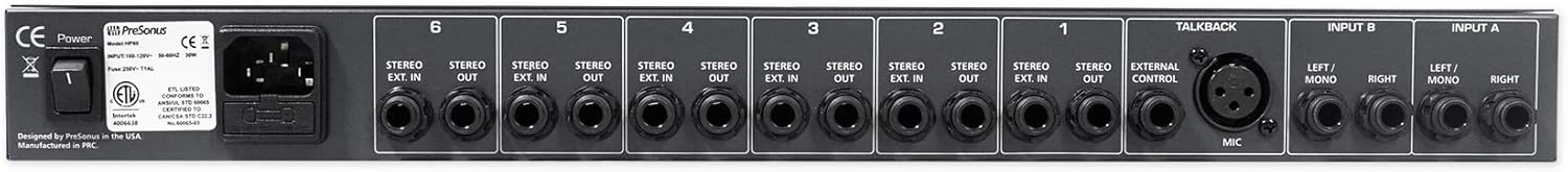 PreSonus HP60 6-Channel Amplifier Headphone Amp w/Talkback & A/B Input Mix Bundle with Audio Technica ATH-M30X Professional Studio Monitor Collapsible Headphones (2 Item)