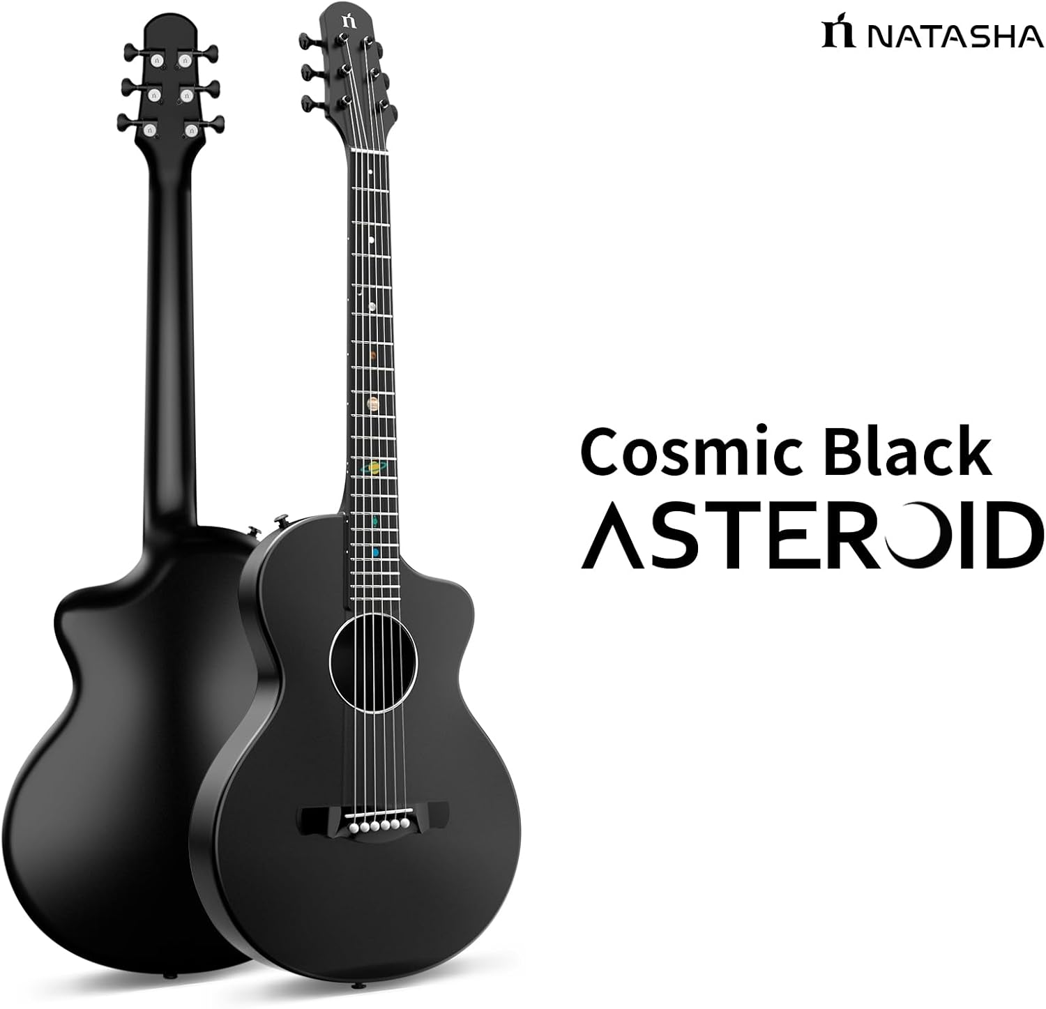 Natasha Carbon Fiber Acoustic Guitar, Cosmic Black