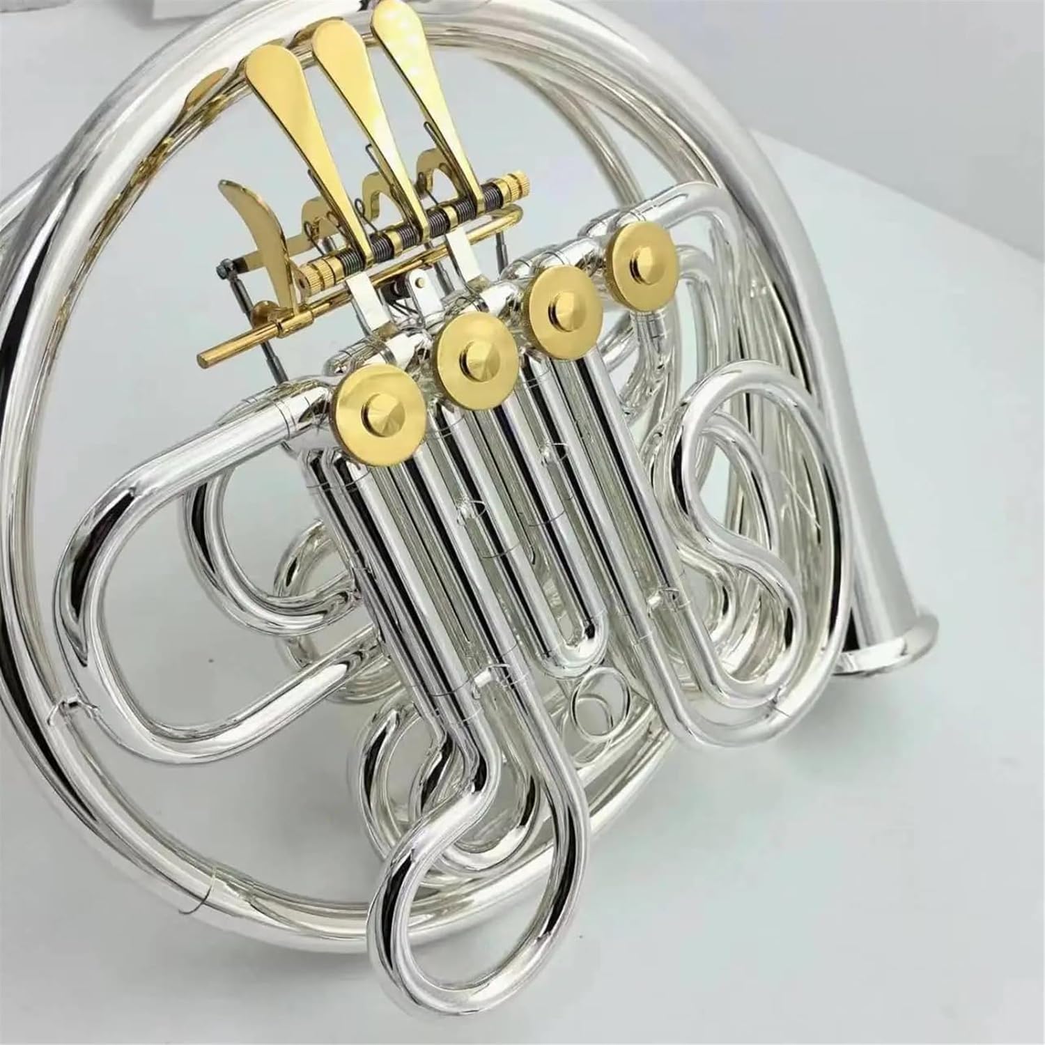 Brass French Horn French Horn Double 4 Keys F/Bb Silver With Accessories Case