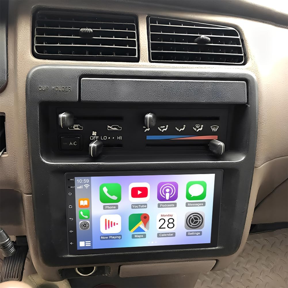 Double Din Car Stereo for Toyota T100 1993–1998,7 inch Touch Screen Car Radio for Toyota T100 1993–1998 w/Carplay Android Auto Head Unit GPS Navi Bluetooth MirrorLink FM WiFi SWC Backup Camera