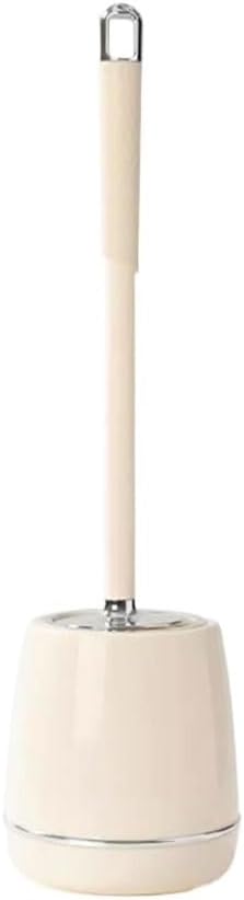 Toilet Brush Floor Standing Toilet Brush Set with Cover Plastic Brush Handle Toilet Brush with Quick Drying Holder Half Ball Brush Head Toilet Brush Deep Cleaning