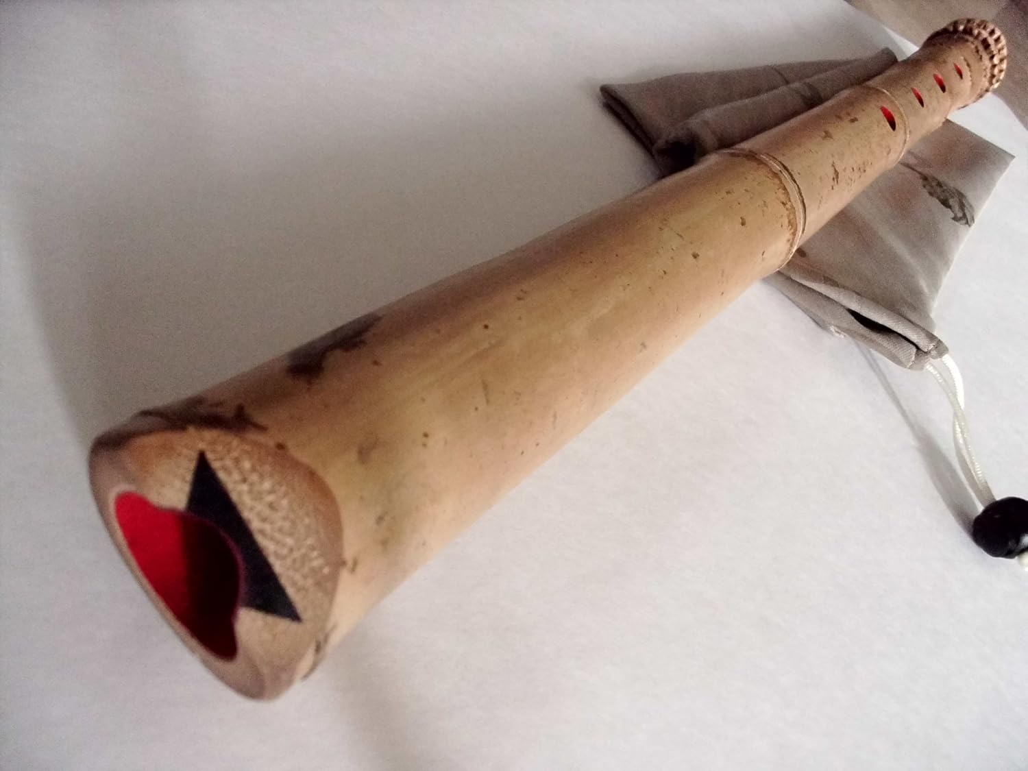 2.0 Pentatonic Shakuhachi with Root End 5 Holes Kinko Wudaguji inlet with buffalo horn flake- Traditional Zen Instrument