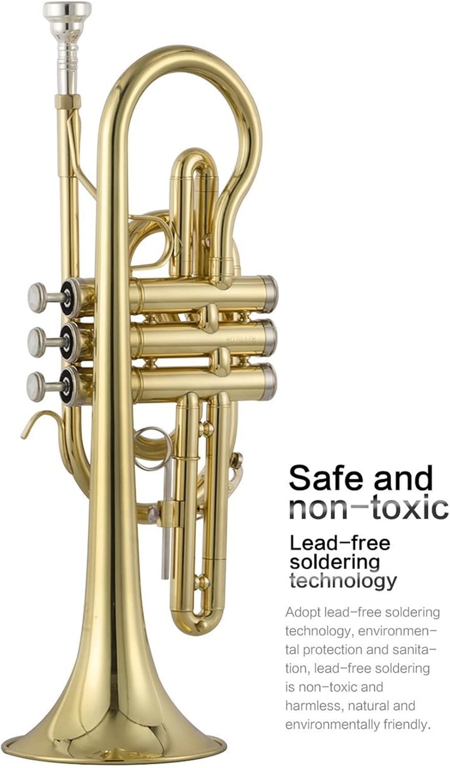 Trumpets Beginner Trumpet Cornet Musical Instrument Professional Brass Tube Body B Flat Lacquered Gold Cornet Comes with an Outer Box Set Trumpet Set