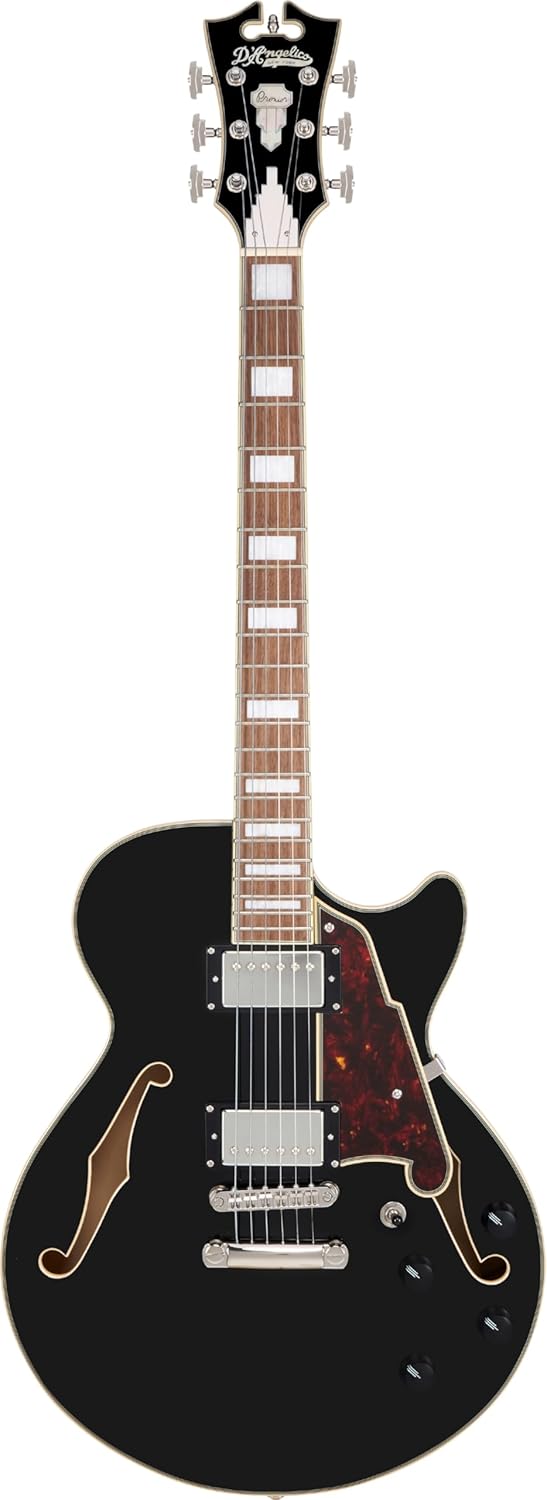 D'Angelico Premier SS Semi-hollow Electric Guitar - Solid Black