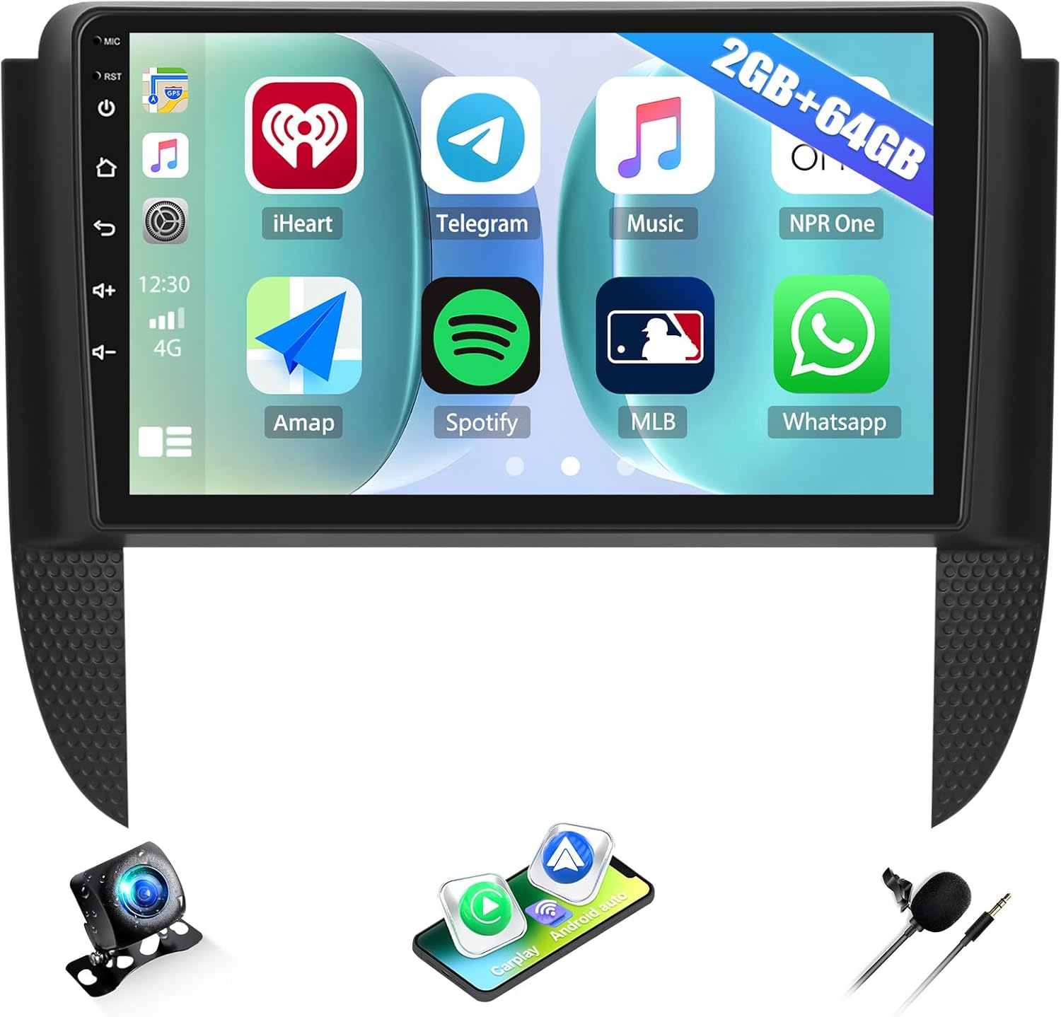 2G+64G Car Stereo for Chevrolet Chevy Aveo LS Sedan 2005-2008 with Wireless CarPlay Android Auto, Android 13 Head Unit 9