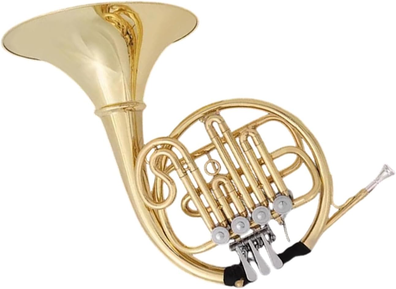 4 Key French Horn French Horn Instrument Four Key Brass Material Single Row Performance B Flat Tune Adult