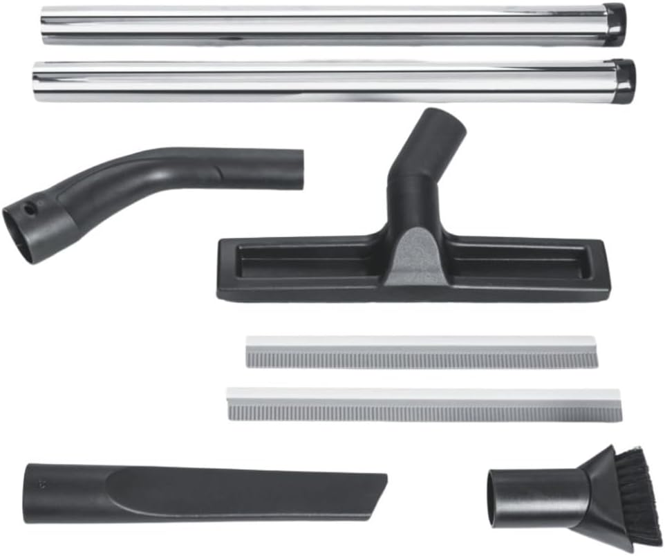 Fein Accessory Set for Efficient Cleaning on Turbo Wet/Dry Dust Extractors - Includes Metal Extension Tubes, Crevice Nozzle, Dusting Brush and Elbow - 31345071020