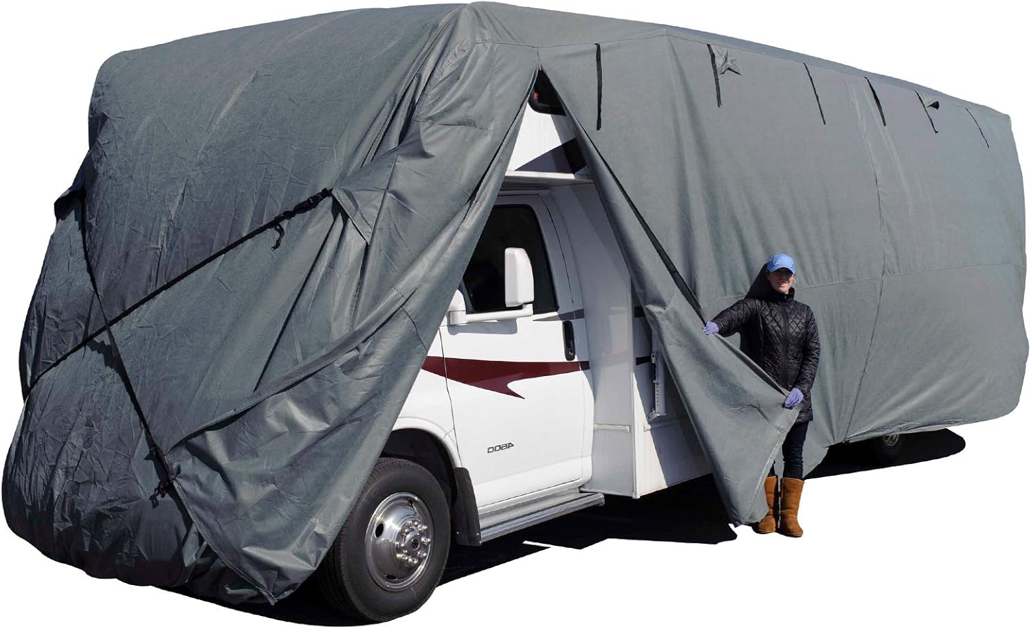 Budge Class C RV Cover Fits Class C RVs up to 36' Long (Gray, Polypropylene), 436