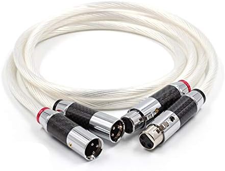 HiFi Pair XLR Cable Pure 7N OCC Silver-Plated Audio Cable with Top Grade Carbon Fiber XLR Plug (Length : 2m)