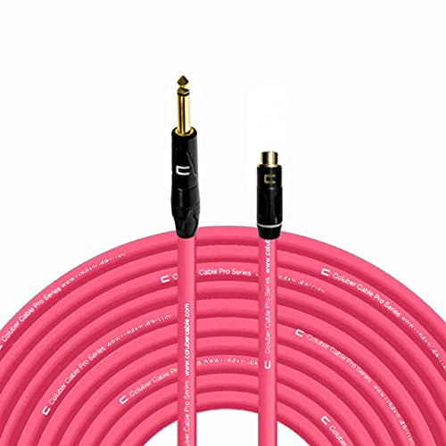 COLUBER CABLE Right Angle XLR Female to RCA Female - 100 Feet - Pink - Pro 3-Pin Microphone Connector for Powered Speakers, Audio Interface or Mixer for Live Performance & Recording