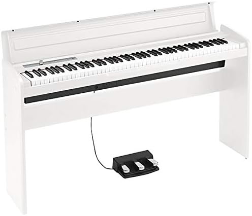 Korg LP-180 Digital Piano - White Bundle with Furniture Bench, Instructional Book, Austin Bazaar Instructional DVD, and Polishing Cloth